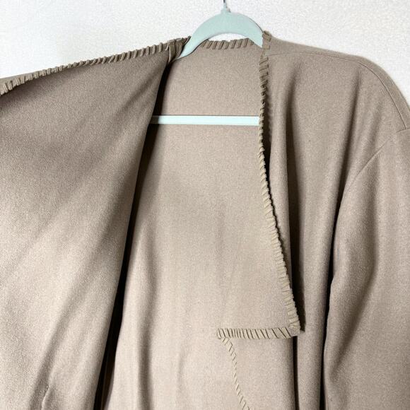 AllSaints Paxx Italian Wool Wrap Waterfall Trench Coat Dune Small Winter Jacket - Picture 6 of 15